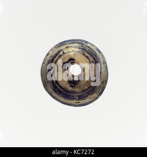 Glas Spindel Wirtel, Imperial, Ca. 1 St - 2. Jh. N.CHR., Römische, Glas; rod-gebildet und Wunde, Höhe: 1,1 cm. (1.1 cm), Glas Stockfoto