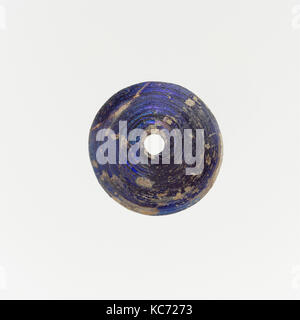 Glas Spindel Wirtel, Imperial, Ca. 1 St - 2. Jh. N.CHR., Römische, Glas; rod-gebildet und Wunde, Diam. 1 in. (2.6 cm), Glas Stockfoto