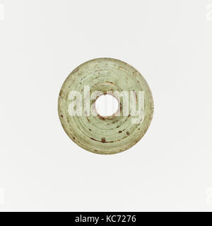 Glas Spindel Wirtel, Imperial, Ca. 1 St - 2. Jh. N.CHR., Römische, Glas; rod-gebildet und Wunde, 1/4 x 13/16 in. (0.7 x 2.1cm), Glas Stockfoto