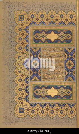 Unwan von Shah Jahan Album, recto: Ca. 1630 - 40; Verso: Ca. 1540 Stockfoto