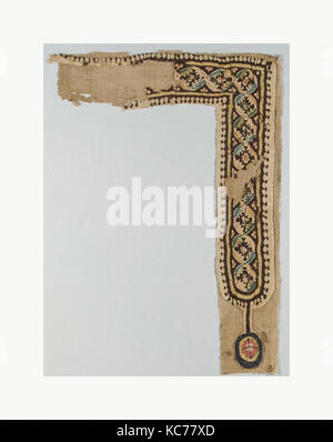 Fragment, Jahrhundert, in Ägypten, Wolle, Leinen, in Leinwandbindung, Gobelin-webart, 17 11/16 cm hoch 13 cm breit 45 cm hoch 33 cm Stockfoto