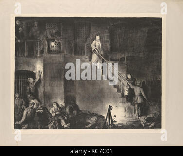 Mord an Edith Cavell, 1918, Lithographie, Bild: 19 x 24 cm. (48,3 x 62,9 cm), Drucke, George Faltenbalg (Amerikanische, Columbus Stockfoto