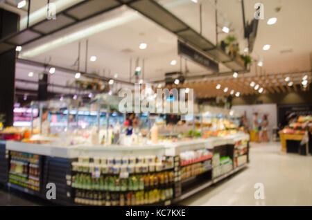 Verschwommen Supermarkt Produkt für den Hintergrund. Stockfoto