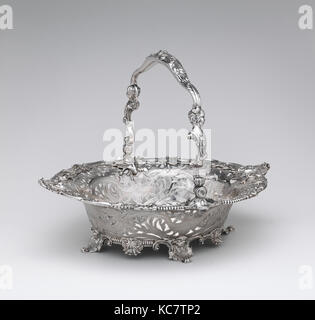 Brotkorb, Paul de Lamerie (British, 1688-1751 , 1712-51), 1744/45, Großbritannien, London, Silber, Insgesamt (mit Griff Stockfoto