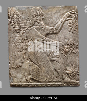 Relief panel, Neuassyrischen, Ca. 883 - 859 v. Chr., in Mesopotamien, Nimrud (antike Kalhu), Assyrische, Gips, Alabaster, 31 x 26 1/2 x 5 Stockfoto