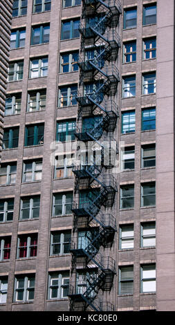 Notausgang externe Treppe Gebäude in der Innenstadt von Chicago USA Stockfoto