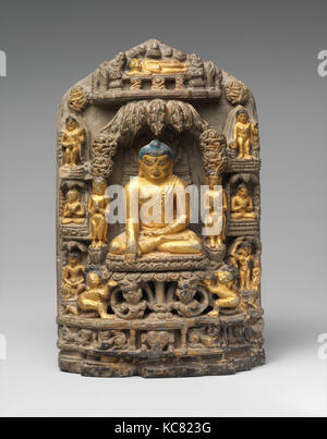 Stele mit Szenen aus dem Leben des Buddha, 11. - 12. Jahrhundert Stockfoto