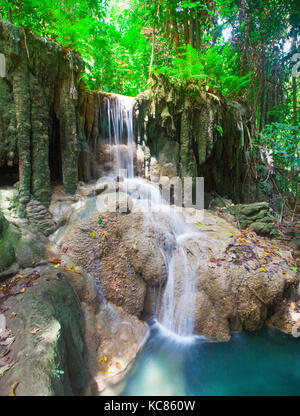 Wasserfall Erawan in Kanchanaburi, Thailand Stockfoto
