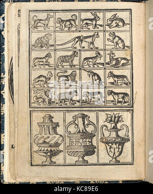 Essempio di recammi, Seite 11 (verso), 1530, Holzschnitt, Gesamt: 7 13/16 x 6 3/16 x 3/8 in. (19,8 x 15,7 x 1 cm), geschrieben von Stockfoto