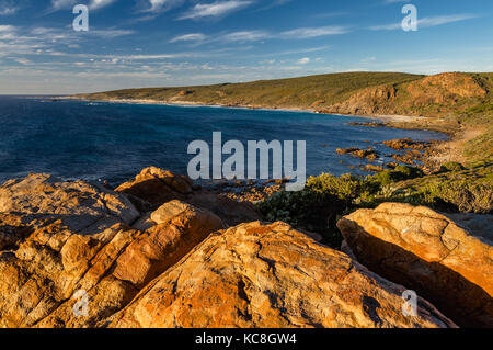 Abendlicht auf Cape Naturaliste im Südwesten von Australien. Stockfoto