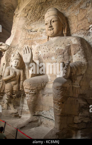 Buddha in Höhlen 3 und 4 yungang Grotten, Shanxi, China Stockfoto