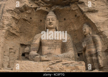 Stein weißer Buddha yungang Grotten, Shanxi, China Stockfoto