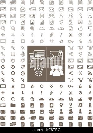 Messaging und Kommunikation Leitung und einen Vektor icon Pack. Vector Illustration Stock Vektor