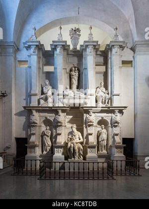 Rom. Italien. Grab von Papst Julius II., von Michelangelo Buonarroti (1475-1564), die Basilika San Pietro in Vincoli. Mose Skulptur (Ca. 1513-1516) von Mi Stockfoto