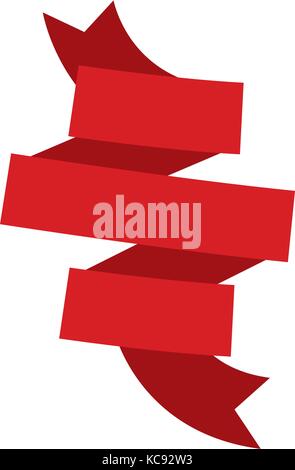 Farbband rot Dekoration in Spirale bunte Silhouette Stock Vektor