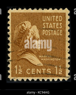 USA - um 1930: Eine Briefmarke gedruckt in USA zeigt Porträt Martha Washington um 1930. Stockfoto