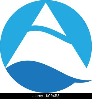 Einen Brief Wasser Welle Logo Template Vector Illustration Design Stock Vektor