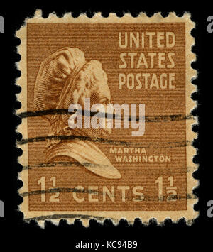 USA - CIRCA 1948: Eine Briefmarke gedruckt in USA zeigt Porträt Martha Washington ca. 1948. Stockfoto