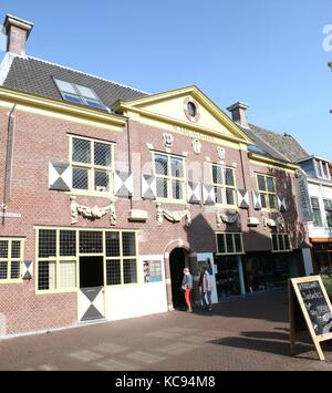 Vermeer Center am Voldersgracht, Delft, Niederlande. Museum und Informationszentrum des berühmten Malers Johannes Vermeer aus dem 17. Jahrhundert gewidmet. Stockfoto