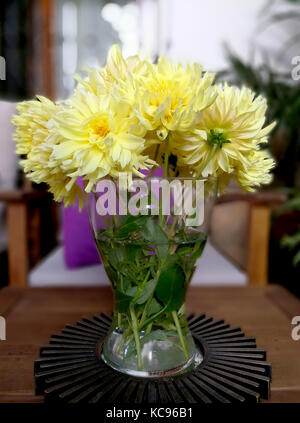 Splendid gelben Dahlien Blumenstrauß Stockfoto