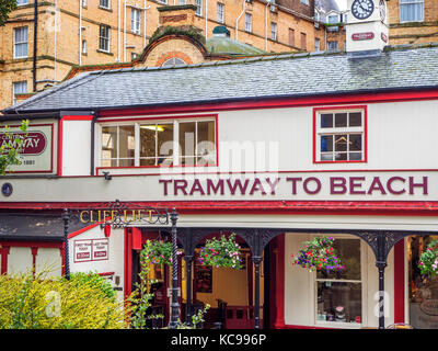 Central Railway Cliff Lift Bergstation Scarborough Yorkshire England Stockfoto