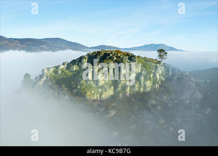 Einem nebligen Tag im Barroso Region. Trás-os-Montes, Portugal Stockfoto