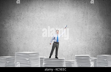 Studie der erfolgreiche Geschäftsmann zu werden. Stockfoto