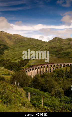 Dampfzug am glenfinnan Viadukt Stockfoto