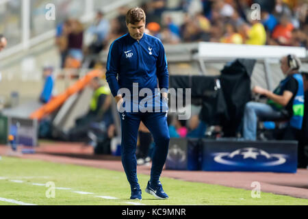 Nicosia, Zypern - 26. Semptember 2017: Trainer der Tottenham Mauricio Pochettino während der UEFA Champions League Spiel zwischen APOEL VS Tottenham Hotspur Stockfoto