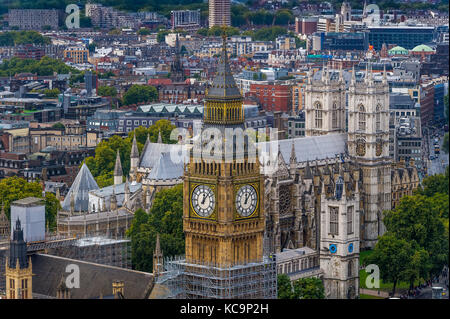 Panorama von London aus London Eye Stockfoto