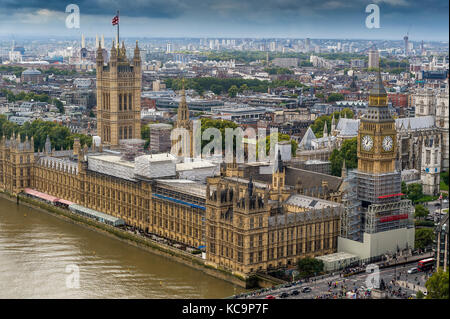 Panorama von London aus London Eye Stockfoto