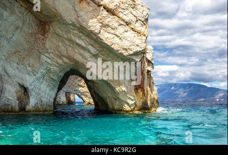 Blue Caves auf Zakynthos Insel in Griechenland Stockfoto