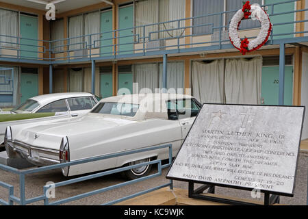 MEMPHIS, TENNESSEE, 11. Mai 2015 : das National Civil Rights Museum wurde um das ehemalige Lorraine Motel herum gebaut, in dem Pfarrer Martin Luther King ermordet wurde Stockfoto