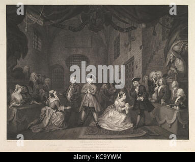 The Beggar's Opera, Act III, nach William Hogarth, 1790 Stockfoto