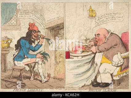 Französisch-britischen Freiheit Sklaverei, James Gillray, 21. Dezember 1792 Stockfoto