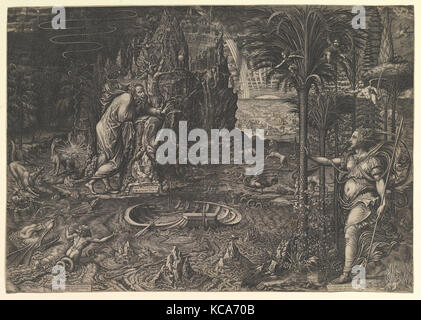 Allegorie des Lebens, 1561, Gravieren, Blatt: 14 15/16 x 21 1/4 in. (38 x 54 cm); getrimmt, Drucke, Giorgio Ghisi (Italienisch, Mantua Stockfoto