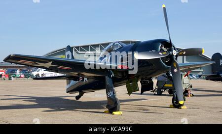 Grumman F8F Bearcat auf statische Anzeige am IWM Duxford Stockfoto