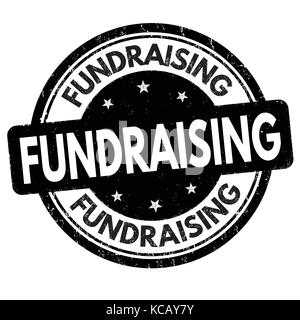 Fundraising grunge Stempelabdruck auf weißem Hintergrund, Vector Illustration Stock Vektor