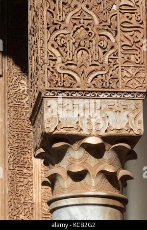 Architektonisches Detail der saadischen Gräber in Marrakesch Stockfoto