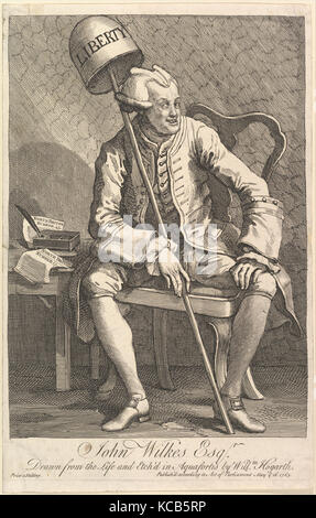 John Wilkes, Esq., Mai 16, 1763, Radierung und Gravur; erste Zustand von zwei, Blatt (innerhalb der Platte getrimmt): 14 5/16 x 9 3/16 in. Stockfoto