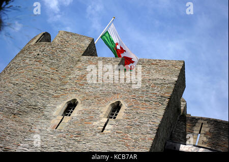 Südturm des Inneren östlichen Torhaus. Caerphilly Castle. Stockfoto