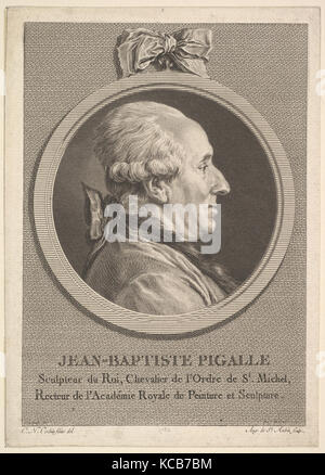 Portrait von Jean-Baptiste Pigalle, Augustin de Saint-Aubin, 1782 Stockfoto