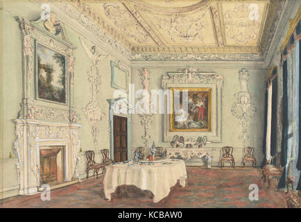 Kirtlington Park, Oxfordshire: Blick auf den Speisesaal, Susan Alice Dashwood, 1876 Stockfoto