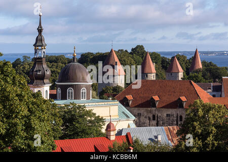 Die Stadt Tallinn in Estland. Die Altstadt ist eine der am besten erhaltenen mittelalterlichen Städte in Europa und gehört zum Weltkulturerbe der UNESCO. Tallinn ist t Stockfoto