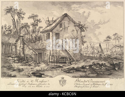 Landschaft, 1759, Radierung, Blatt (getrimmte): 10. × 13 15/16 in. (25,4 x 35,4 cm), Drucke, Jean Pierre Louis Laurent Hoüel Stockfoto