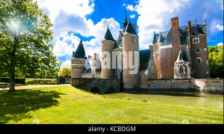 Romantische Schlösser der Loire - Chateau du Moulin. Frankreich Stockfoto