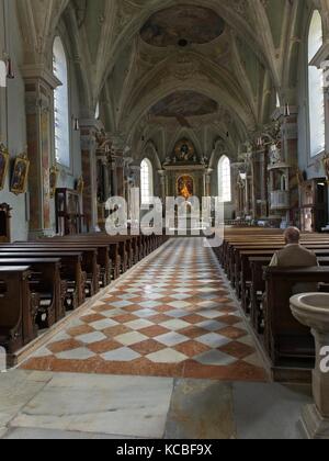 Brixen, Brixen, Trentino Alto Adige, Italien. Dal Prevat 2 di San Michele Arcangelo, der Hl. Erzengel Michael Pfarrei. Interieur. Stockfoto