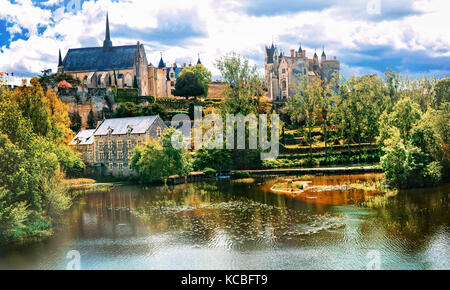 Herrliche schloss Montreuil-Bellay - Loiretal, Frankreich Stockfoto