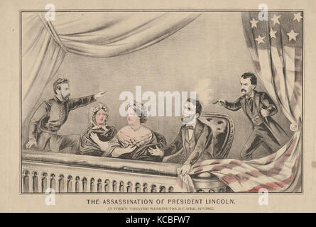 Die Ermordung von Präsident Lincoln am Ford's Theater, Washington D.C., 14. April 1865, 1865 Stockfoto