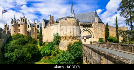 Herrliche schloss Montreuil-Bellay - Loiretal, Frankreich Stockfoto